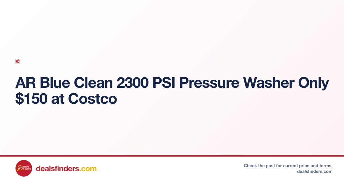 AR Blue Clean 2300 PSI Pressure Washer Only $150 at Costco