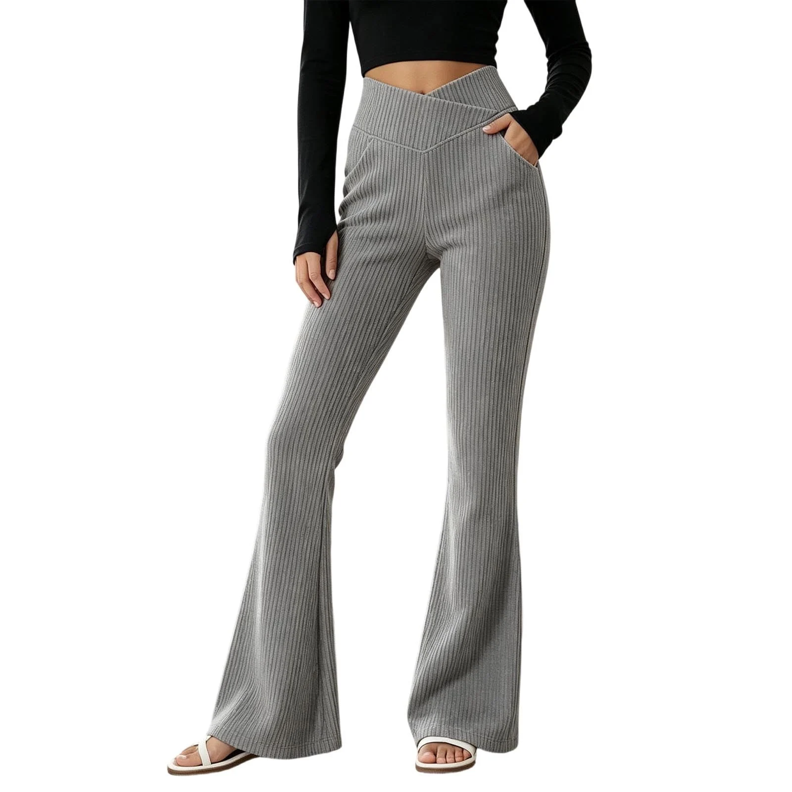 No Boundaries Women’s Ribbed Flare Pants Only $1.90 at Walmart