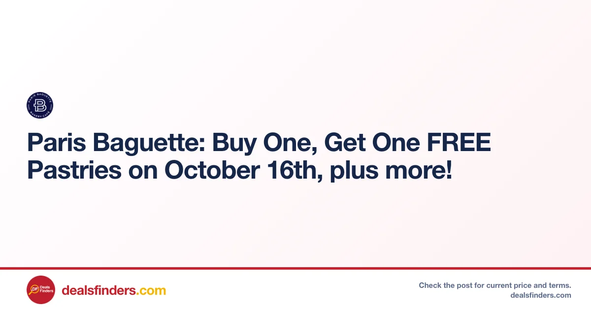 Paris Baguette Pastries BOGO Deal at Parisbaguette