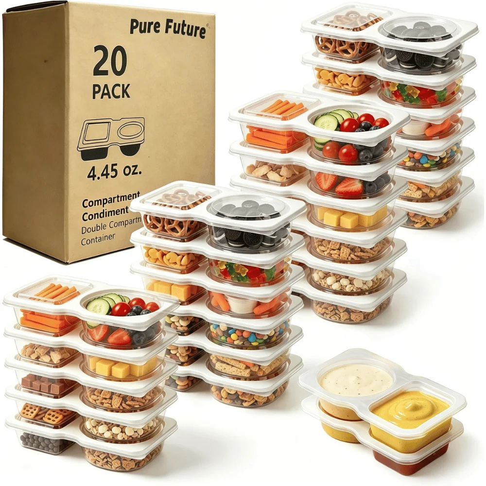 20-Pack 2-Compartment Snack Containers Deal at Amazon: Save $10.xx