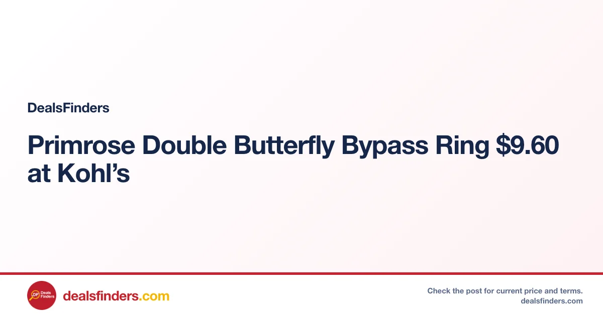 Primrose Double Butterfly Bypass Ring $9.60 at Kohl’s