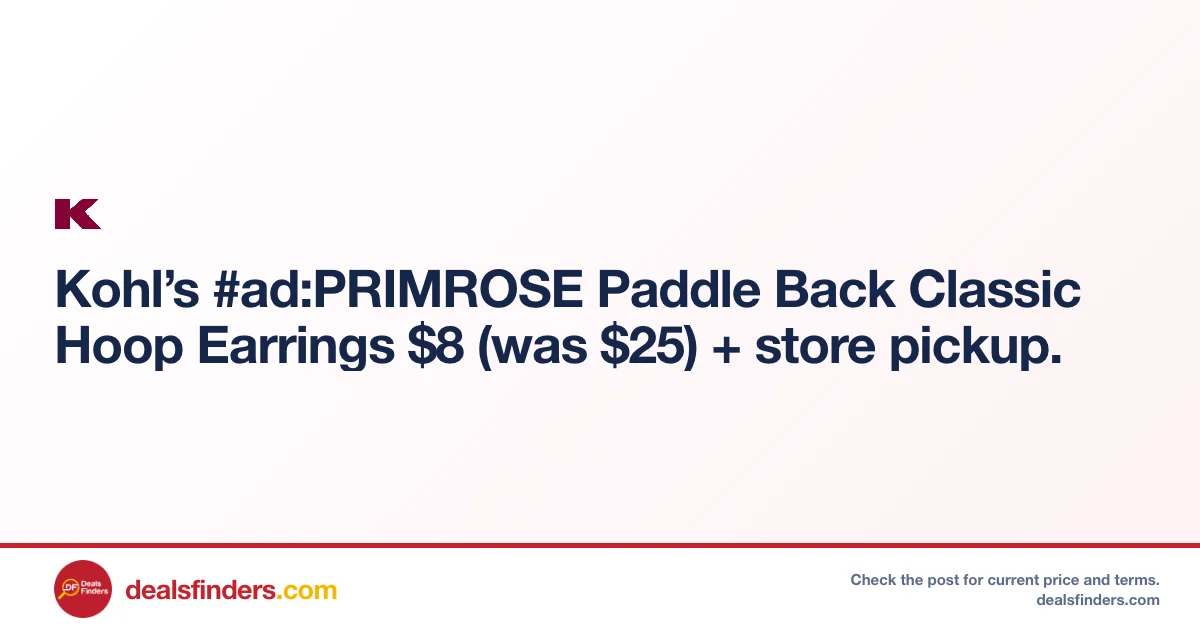 Primrose Paddle Back Classic Hoop Earrings Only $8 (Reg. $25)