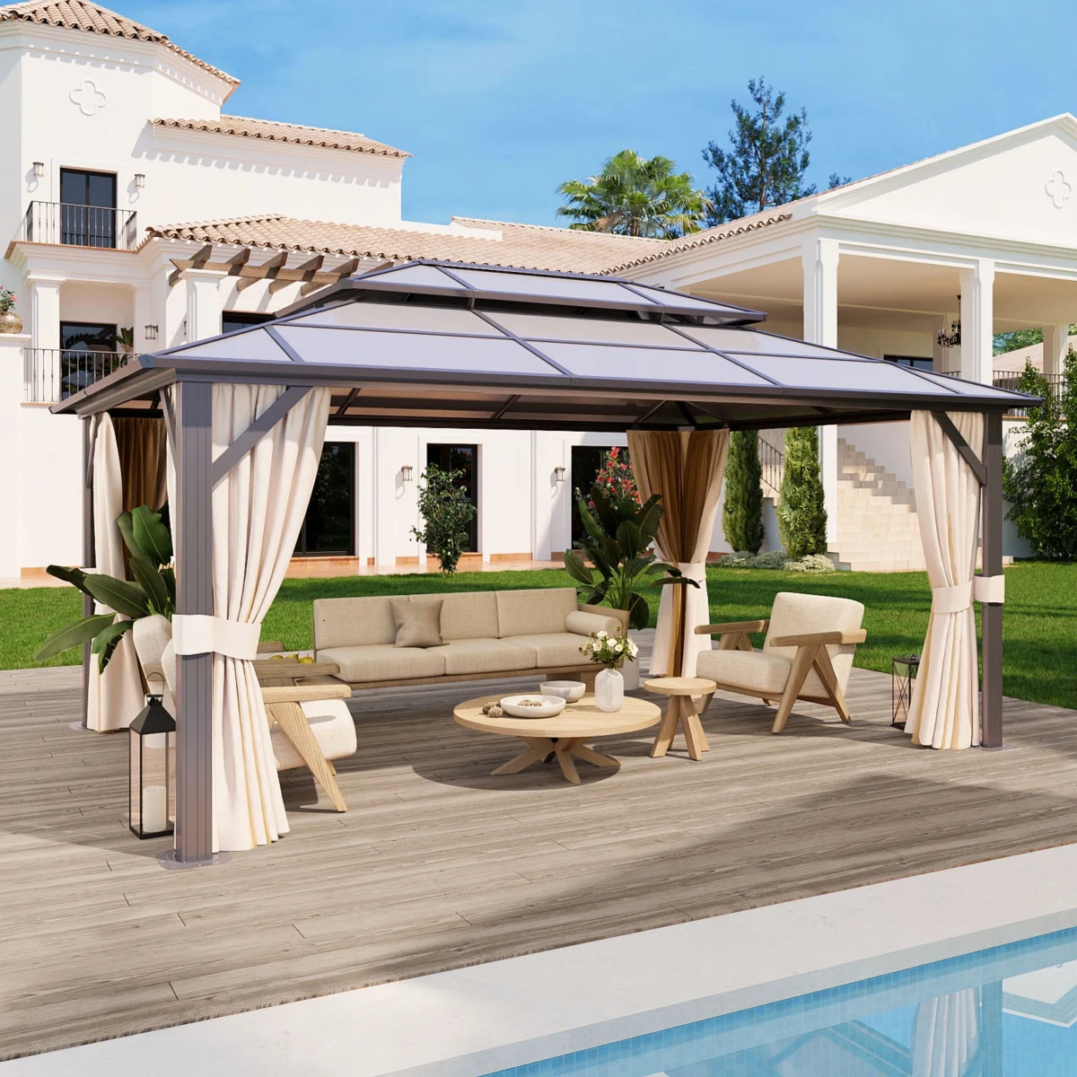 JolyDale 12′ x 10′ Aluminum Double Roof Gazebo Only $399 (Reg.