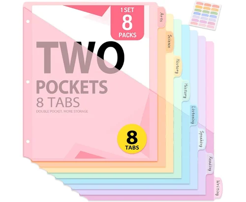 8 Count Dividers with Two Pockets for $1.xx
