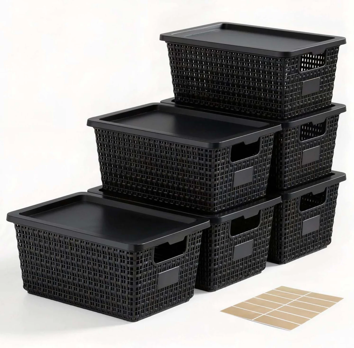 Storage Baskets with Lids 6 Pack Deal
