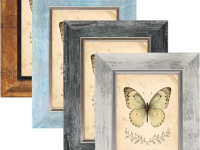 XUANLUO 4×6 Picture Frames Set of 4,Rustic Retro Photo Frame(Multicolor) | HD Plastic Cover,Wall Mount and Tabletop Display,Family Friends Wedding Gift