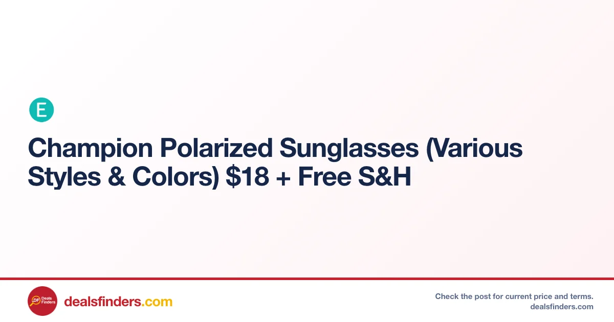 Champion Polarized Sunglasses Only $18 at Eyedictive