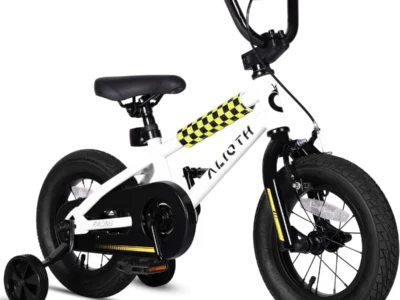 vollsch 14 Inch BMX Style Kids Bike for 2-8 Years Old Boys Girls Toddlers Bicycle with Coaster Brake Training Wheels, White