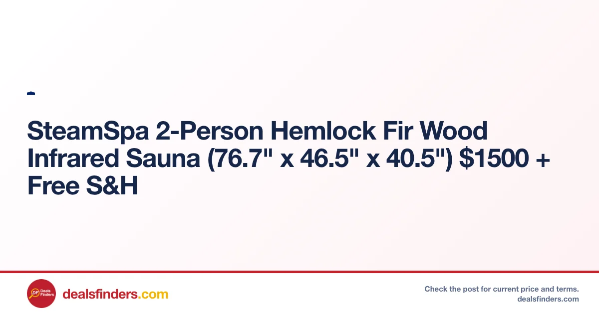 SteamSpa 2-Person Hemlock Fir Wood Infrared Sauna Only $1500 at Lowe’s