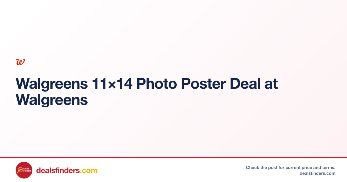 Walgreens 11×14 Photo Poster Deal at Walgreens
