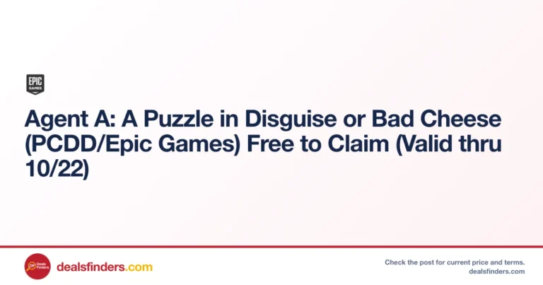 Agent A Free on Epic Games Until 10/22 – Grab the Puzzle Adventure
