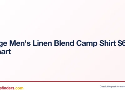 George Men’s Linen Blend Camp Shirt $6.20 at Walmart
