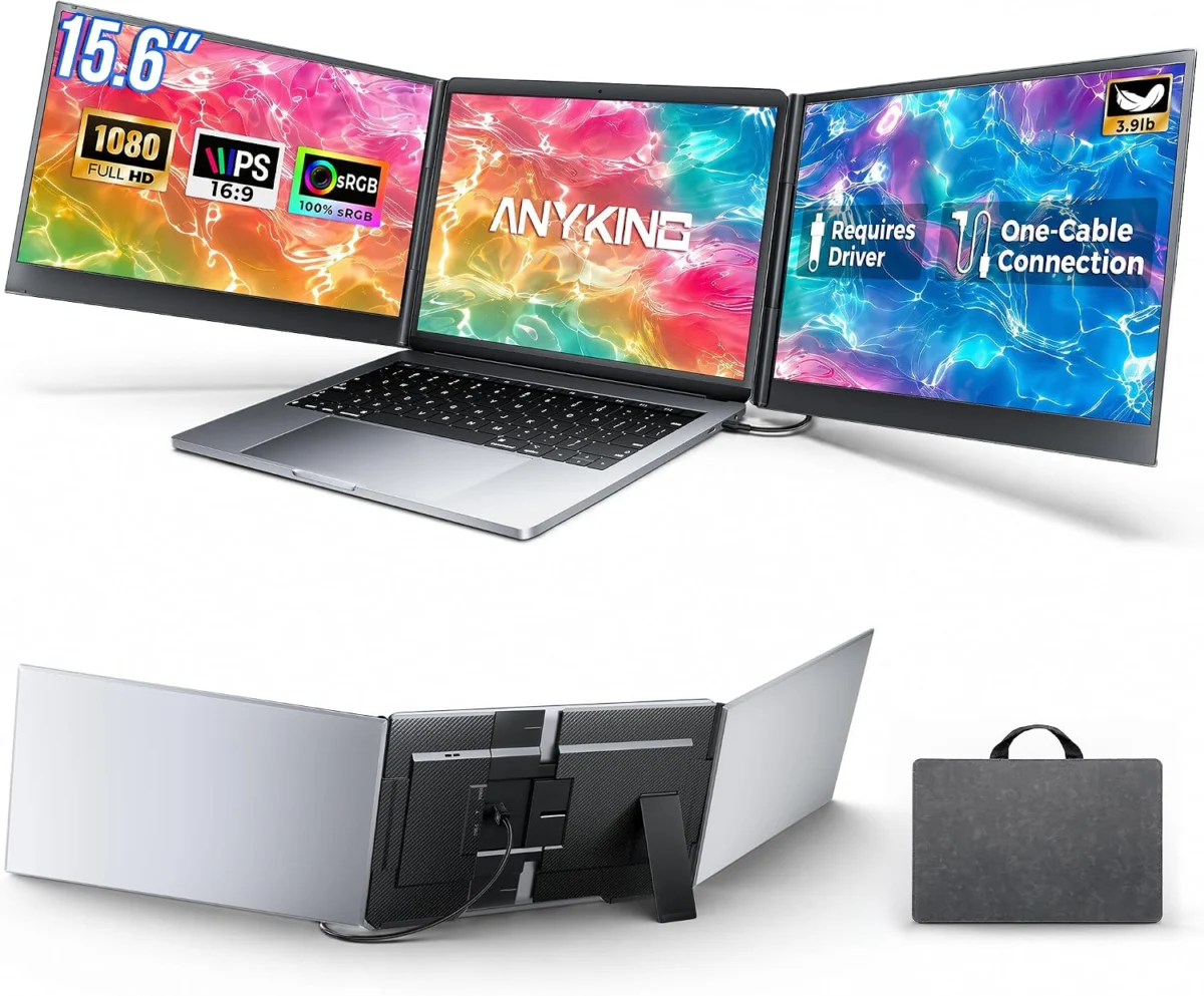 Anyking 15.6″ Full HD USB-C Laptop Screen Extender Only $165.xx (Reg.