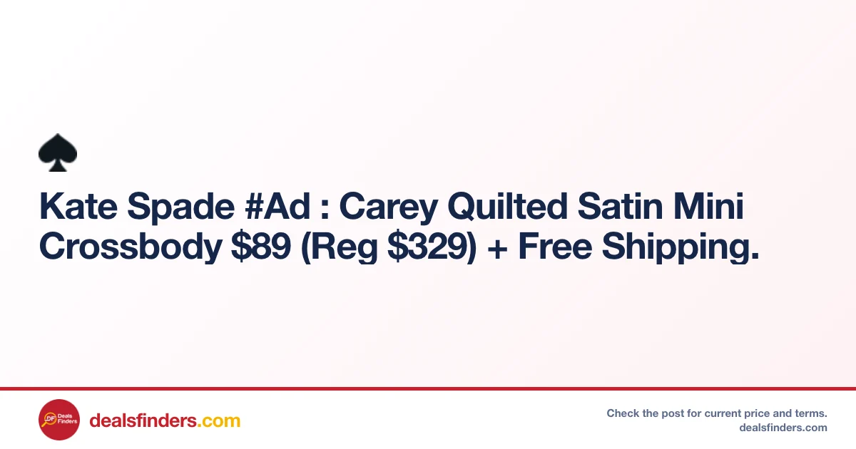Kate Spade Carey Quilted Satin Mini Crossbody Only $89 (Reg. $329)
