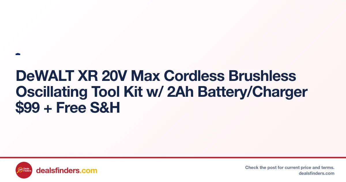 DeWALT XR 20V Max Cordless Brushless Oscillating Tool Kit $99