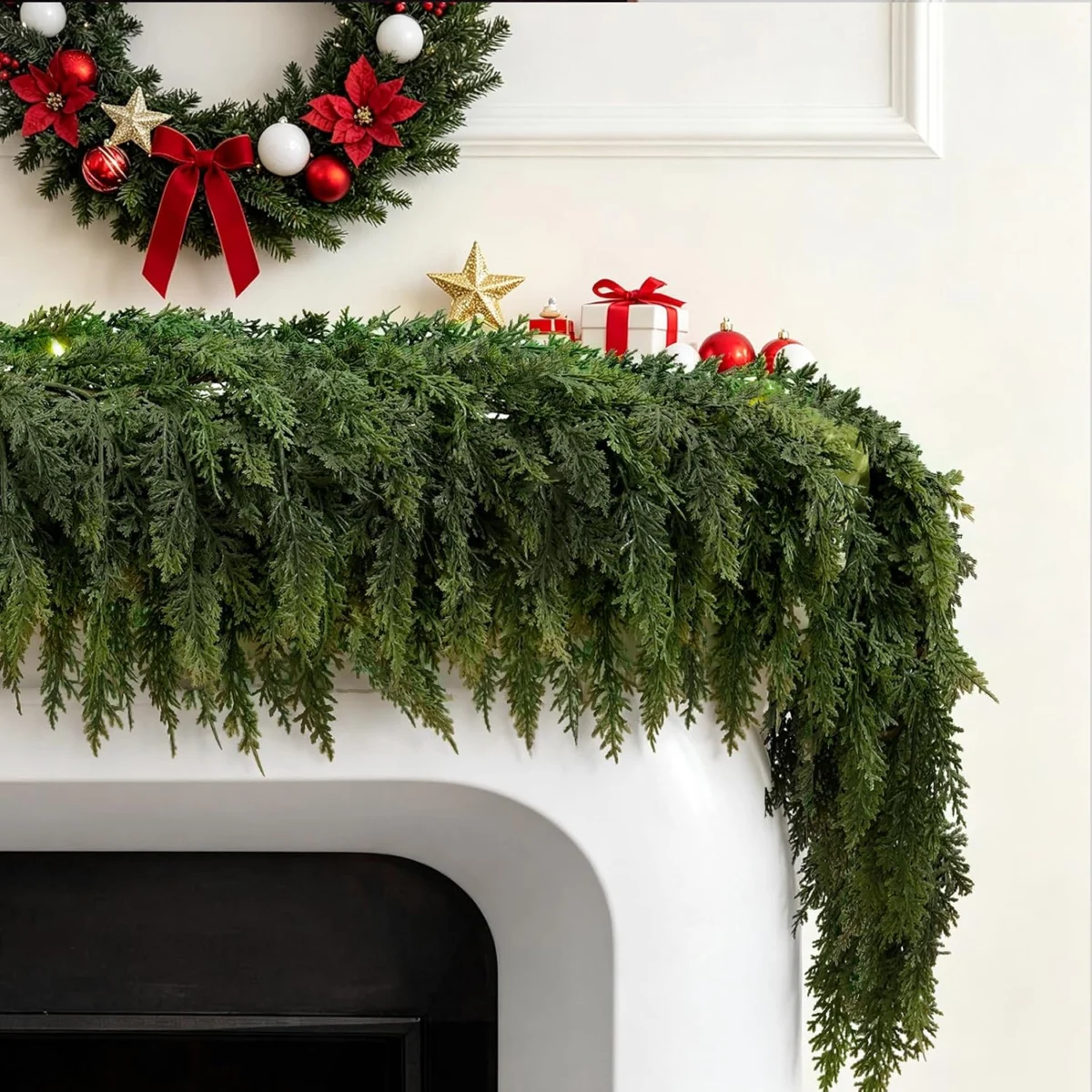 2-Piece 6′ Christmas Cedar Garland Only $45.xx at Amazon