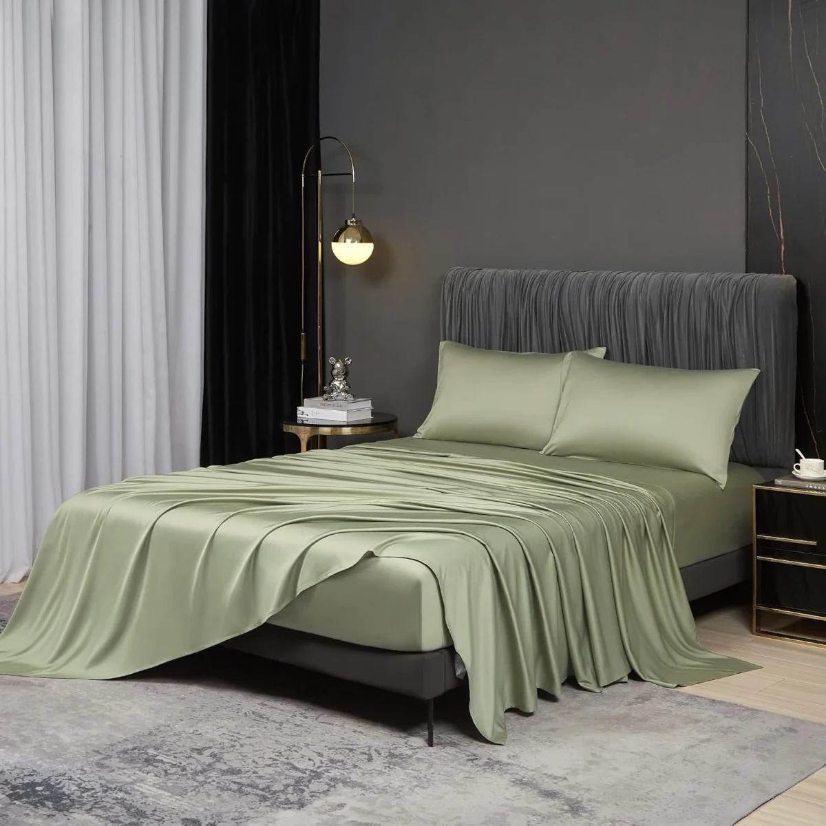Sage Green Cooling Rayon Sheets Set Queen Only $69.xx at Amazon