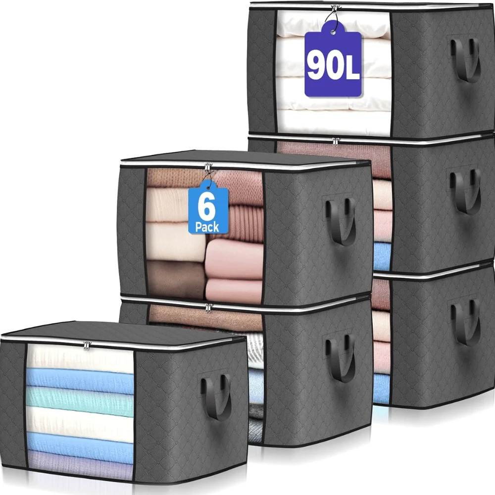 90L 6-Pack Clothes Storage Bins Deal: Save $23.xx at Amazon