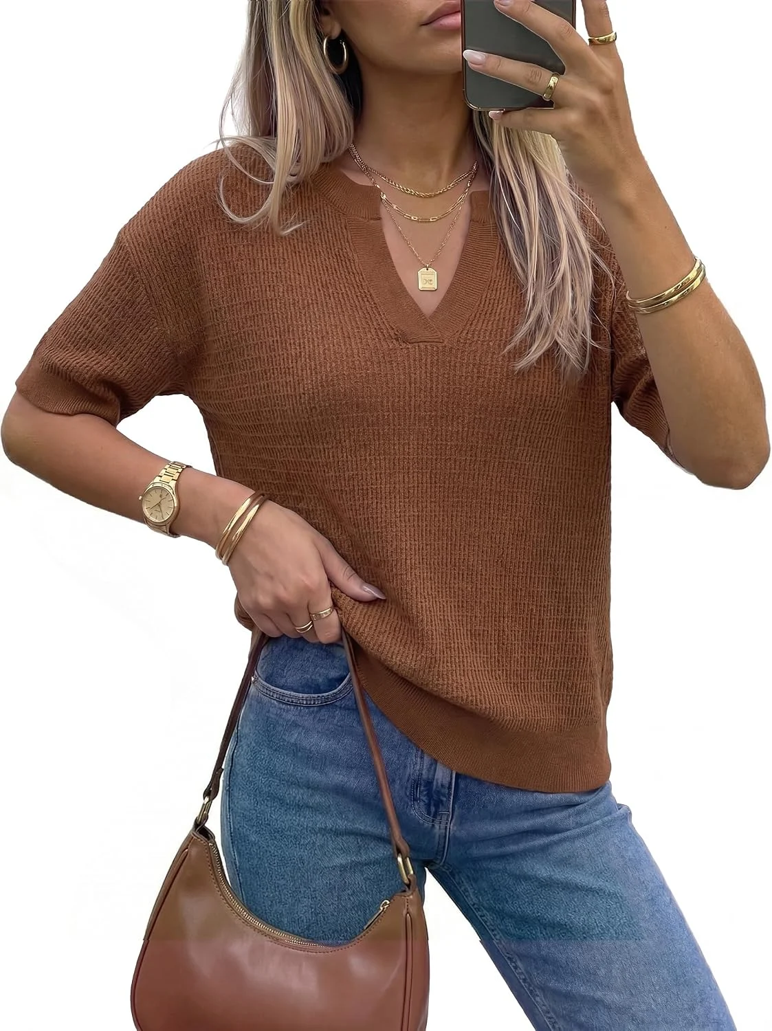 Arach&Cloz Women’s Brown Top Only $23.xx (Reg. $32) at Amazon