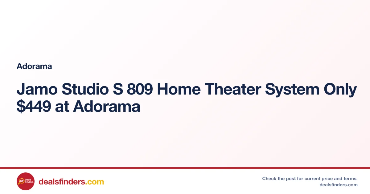 Jamo Studio S 809 Home Theater System Only $449 at Adorama