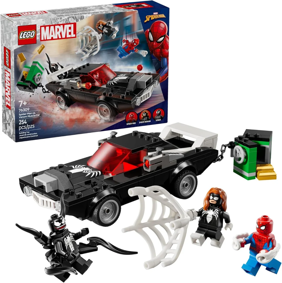 254-Pc LEGO Marvel Spider-Man vs. Venom Muscle Car Toy Only $15.xx