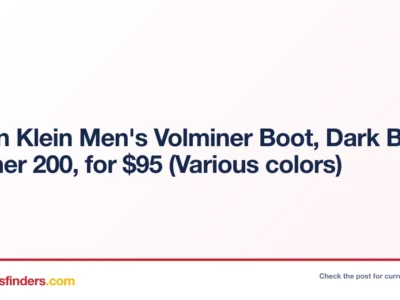 Calvin Klein Men’s Volminer Boot, Dark Brown Leather 200, for $95.xx (Various colors)