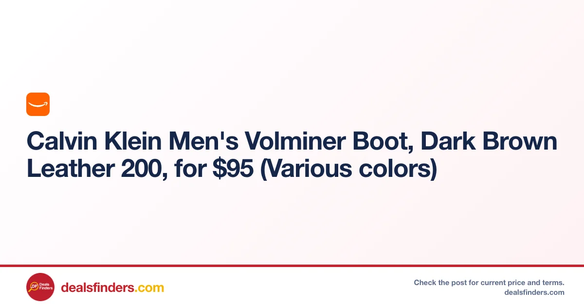 Calvin Klein Men’s Volminer Boot Only $114.xx (Reg. $190) at Amazon