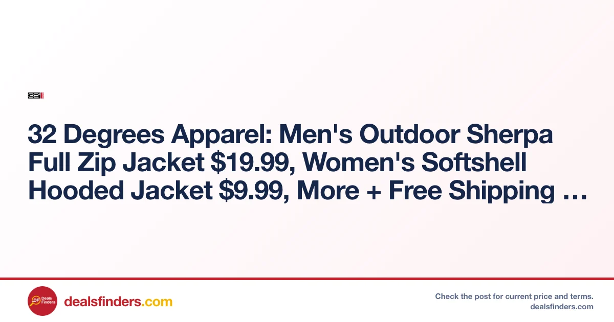 Men’s Outdoor Sherpa Full Zip Jacket Only $19.99 at 32 Degrees