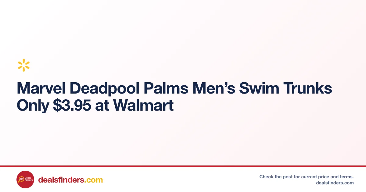 Marvel Deadpool Palms Men’s Swim Trunks Only $3.95 at Walmart