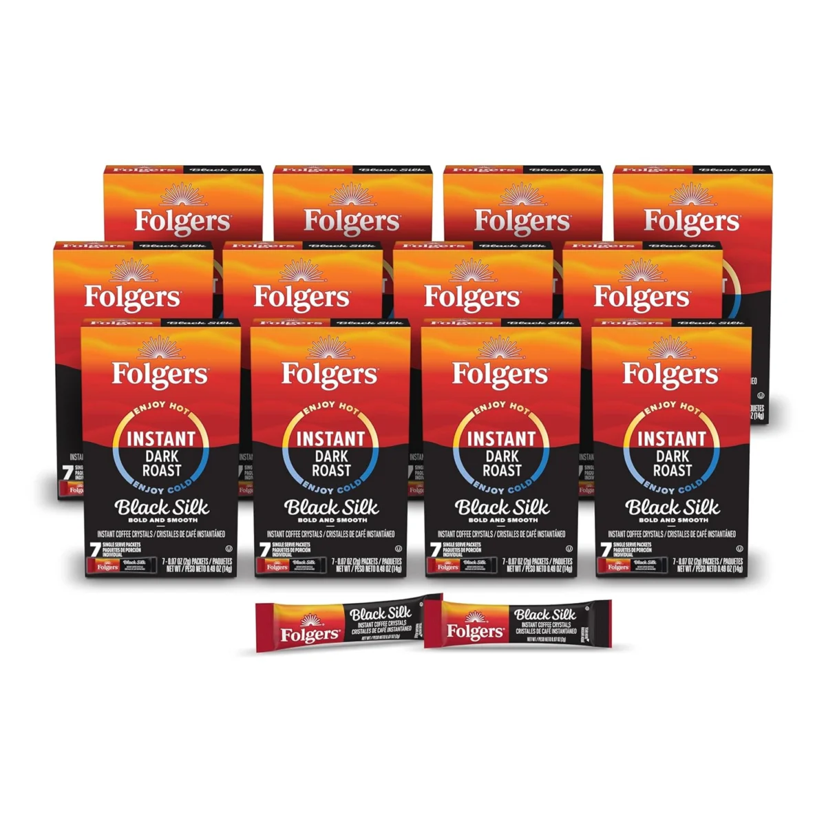 Folgers Black Silk Instant Coffee Crystals 12‑Pack Only $9.xx