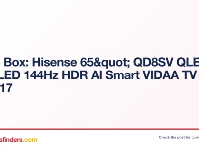 Hisense 65″ QD8SV QLED 4K Mini LED TV Only $368.17 at eBay