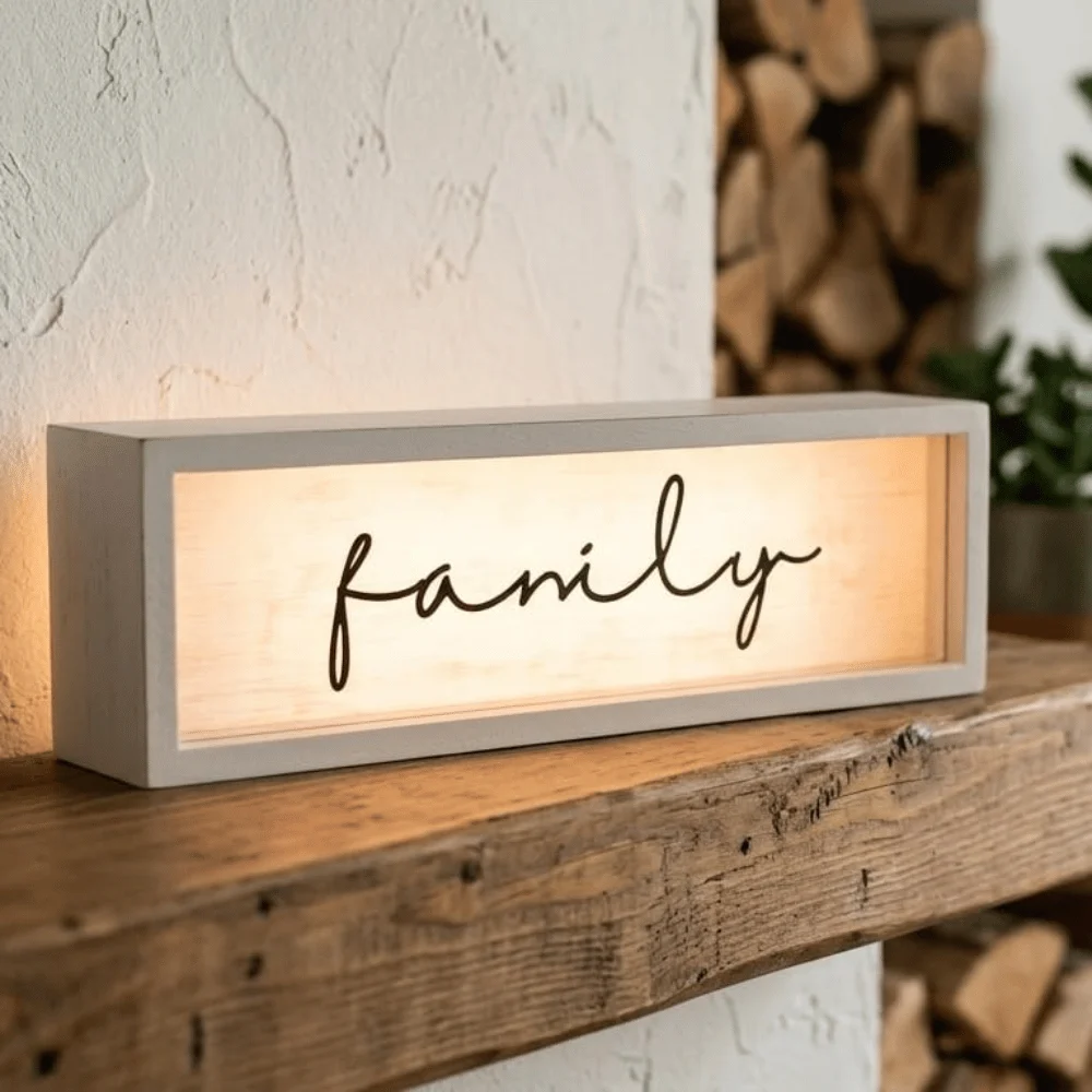Rustic Wooden Light Box Sign Deal at Amazon: Save $6.xx