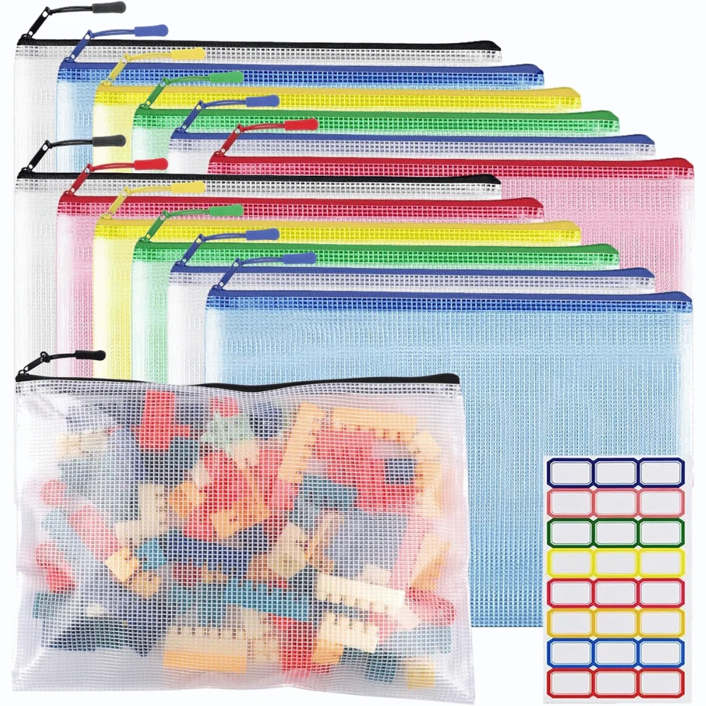 12pcs Large A4 Mesh Zipper Pouches Deal: Save $7.xx at Amazon