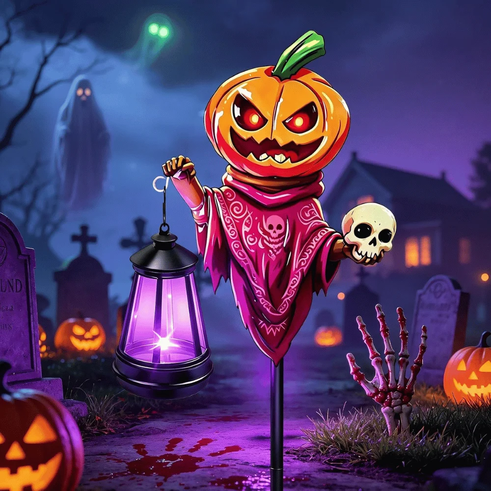 Pumpkin Ghost Skull Garden Stakes Deal: Save $16.xx at Amazon