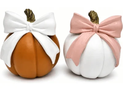 SHEHIM Resin Bowknot Pumpkins Deal: Save $11.xx at Amazon