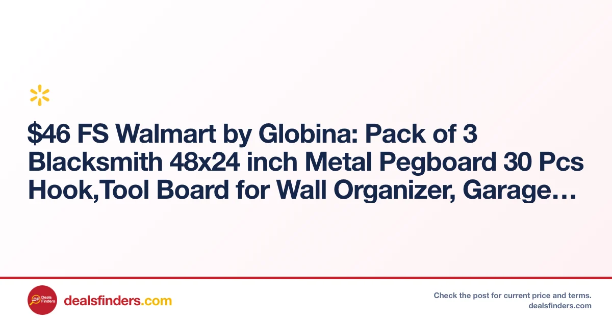 Blacksmith Metal Pegboard Pack Only $46 at Walmart