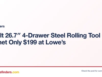 Kobalt 26.7″ 4-Drawer Steel Rolling Tool Cabinet Only $199 at Lowe’s