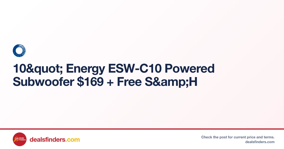 Energy ESW-C10 Powered Subwoofer Only $169 at Adorama
