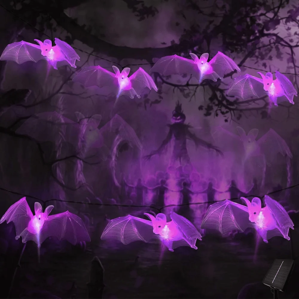 3D Flying Bats Solar String Lights Deal at Amazon