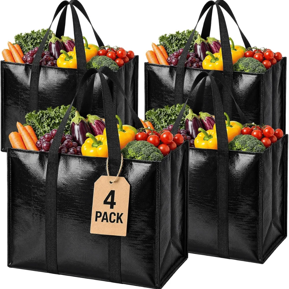 4 Pack Reusable Grocery Bags Deal: Save $5.xx at Amazon