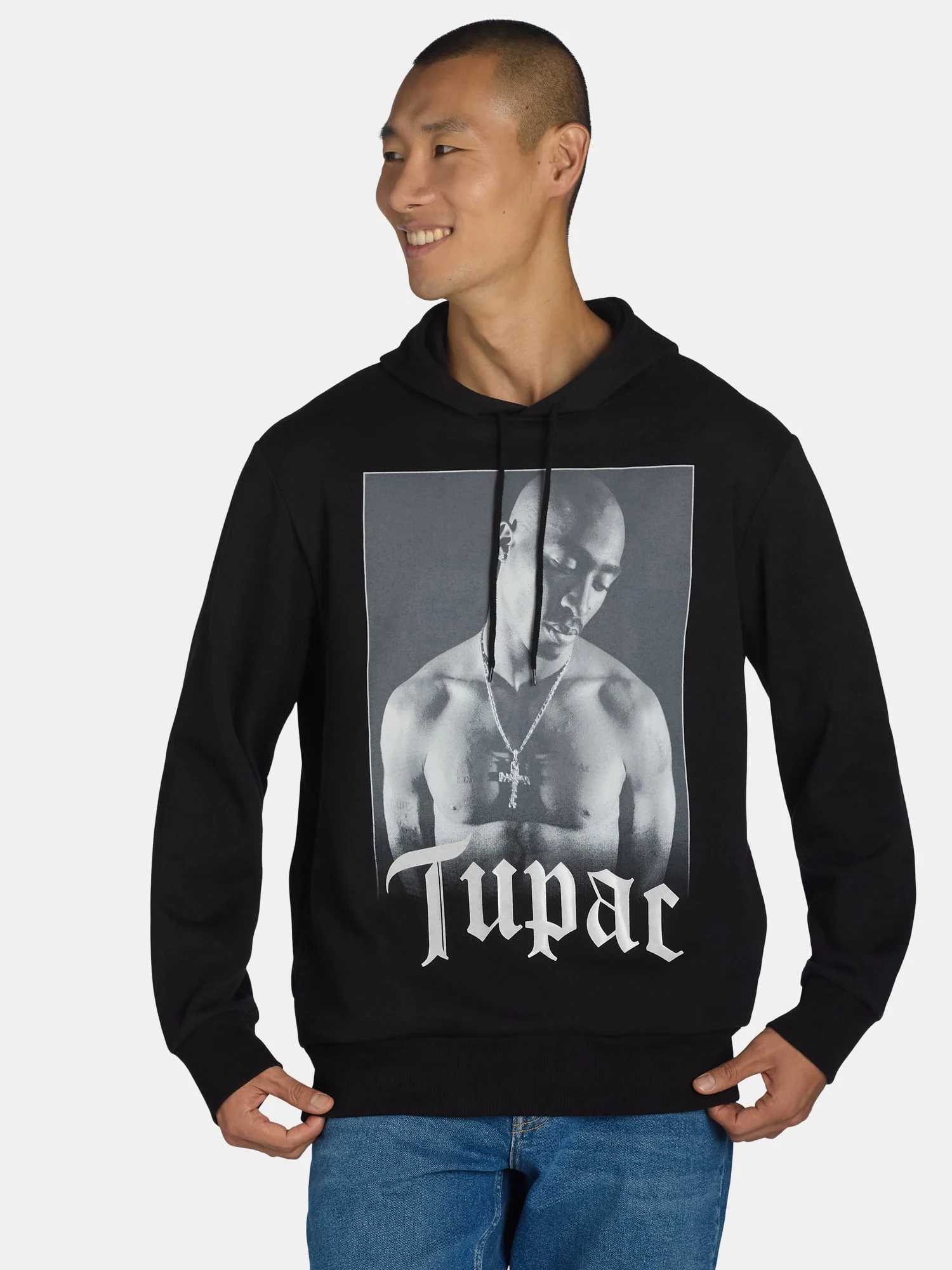 Tupac Men’s Old English Graphic Print Fleece Hoodie Only $7.56