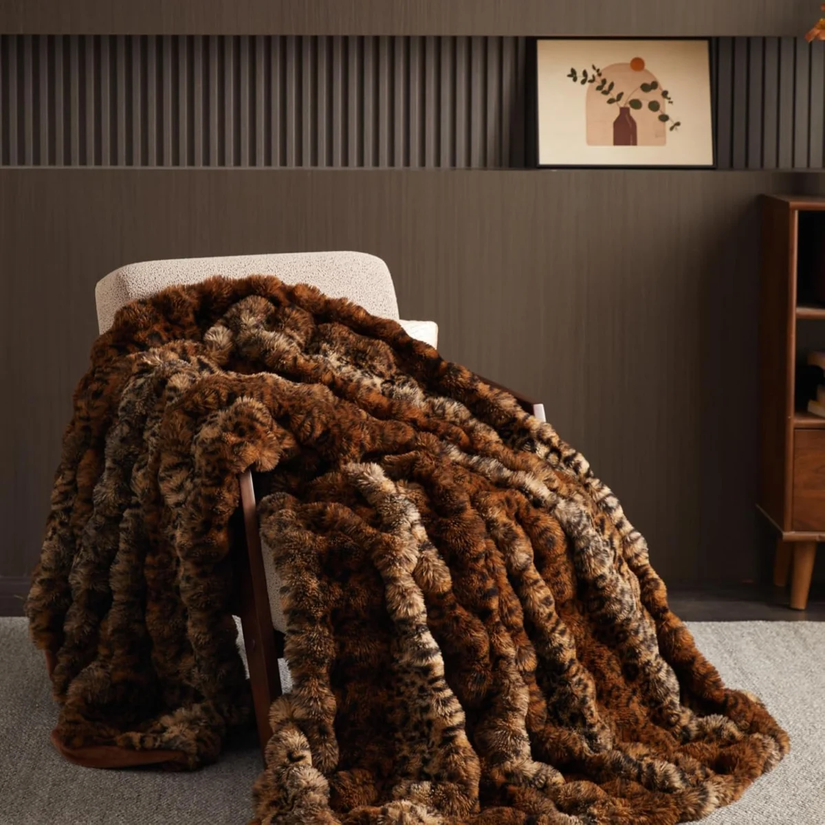 Leopard Print Fluffy Faux Fur Throw Blanket for $39.xx-$49.xx