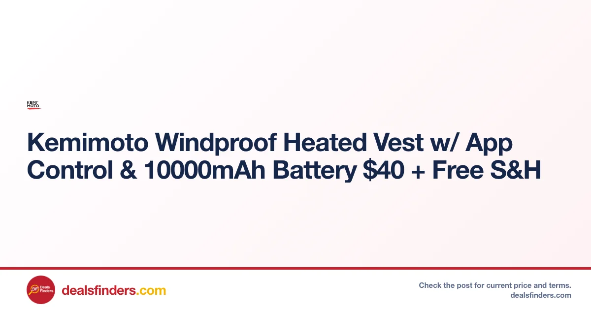 Kemimoto Windproof Heated Vest Only $40 Shipped at Kemimoto