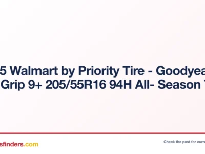 $85.65 Walmart by Priority Tire – Goodyear Ultra Grip 9+ 205/55R16 94H All- Season Tire