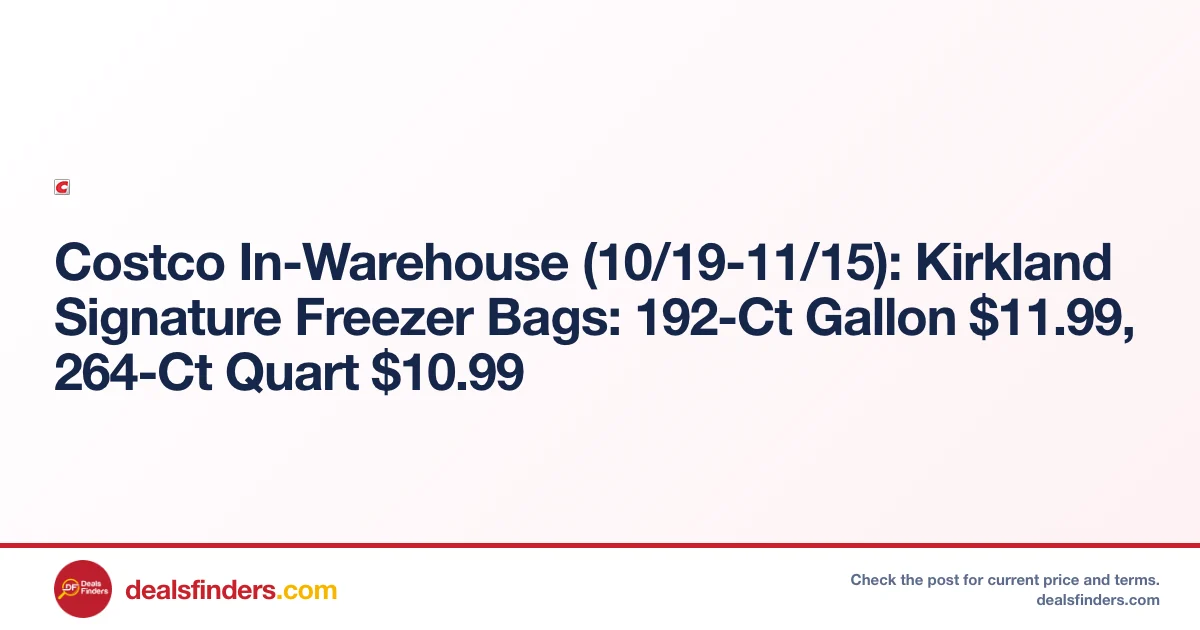 Kirkland Signature Freezer Bags Only $11.99 at Costco