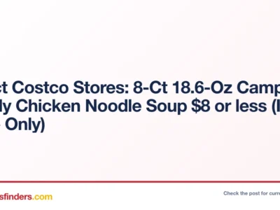 Select Costco Stores: 8-Ct 18.6-Oz Campbell’s Simply Chicken Noodle Soup $8 or less (In-Store Only)