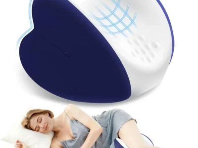 ComfyInLove Knee Pillow for Side Sleepers, Memory Foam Leg Pillow, Blue | Ergonomic Leg Pillow for Side Sleeping, Heart-Shape Knee Wedge Pillow, Breathable Leg Elevating Pillow for Hip, Joints