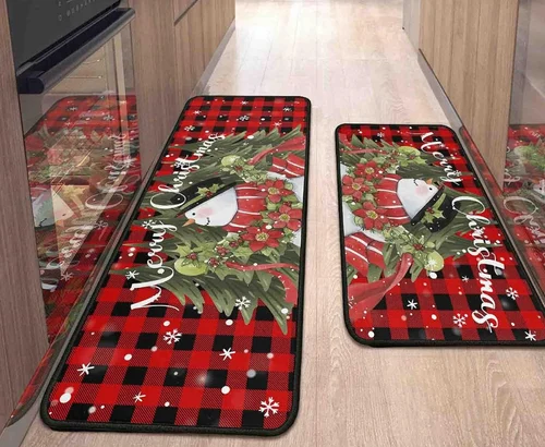 2 Pcs Christmas Kitchen Rugs and Mats for $22.xx