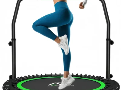 ANCHEER 40″ Bungee Rebounder Trampoline with Adjustable Handle, 400LBS