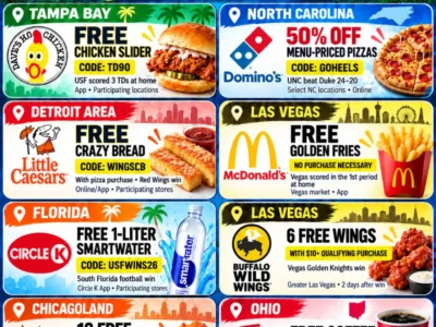 8 Regional Game-Day Food Deals for Sunday, October 18, 2026